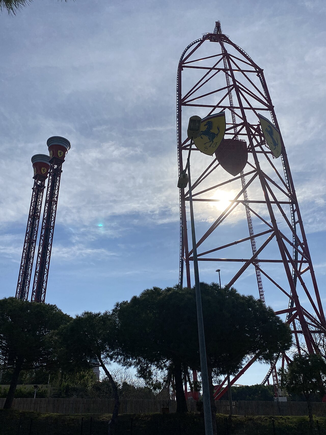 Red Force roller coaster at Ferrari Land